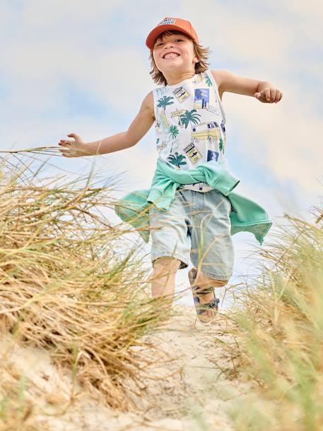 Débardeur motifs surf garçon blanc imprimé 5 - vertbaudet enfant 