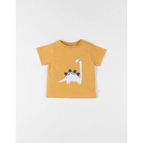 Bébé-T-shirt dino à courtes courtes ocre