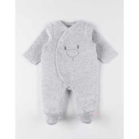 Pyjama dors-bien en velours GRIS 1 - vertbaudet enfant 