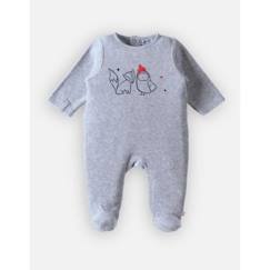 Pyjama 1 pièce Noël en velours imprimé renard/hiboux  - vertbaudet enfant