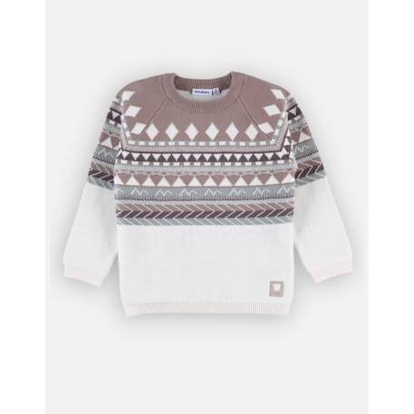 Pull tricot Noël MARRON 4 - vertbaudet enfant 