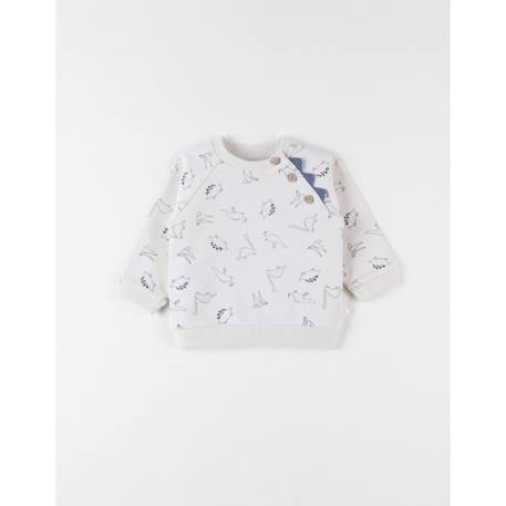 Pull imprimé dino molleton vanille BEIGE 1 - vertbaudet enfant 