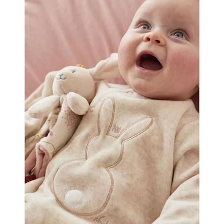 Pyjama 1 pièce lapin en velours BEIGE 2 - vertbaudet enfant 