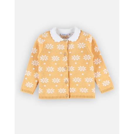 Cardigan tricot jacquard épais JAUNE 3 - vertbaudet enfant 