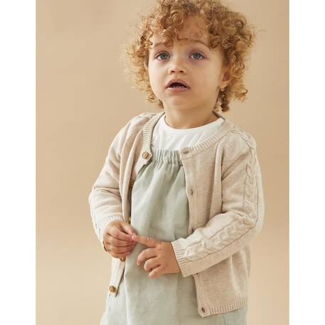 Cardigan en tricot BEIGE+JAUNE 1 - vertbaudet enfant 