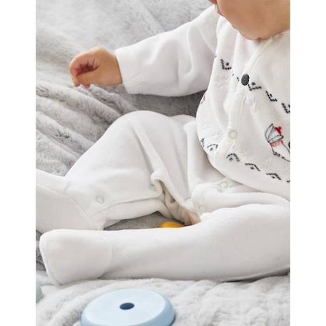 Pyjama 1 pièce Noël en velours BLANC 2 - vertbaudet enfant 