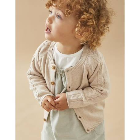 Cardigan en tricot BEIGE+JAUNE 3 - vertbaudet enfant 