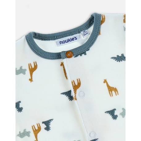 Pyjama dors-bien en velours imprimé dinosaure BLANC 4 - vertbaudet enfant 