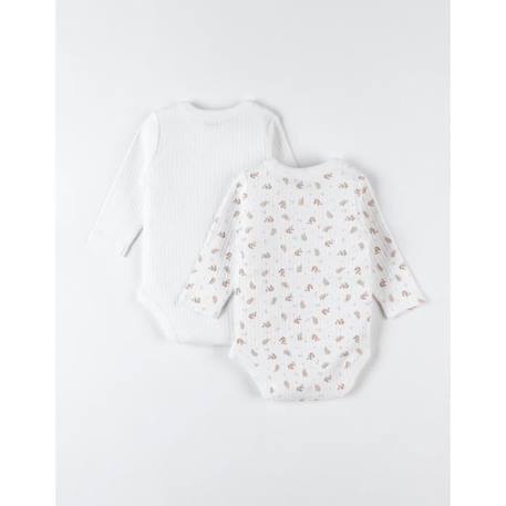 Set de 2 bodies en coton bio MARRON+ROSE 4 - vertbaudet enfant 