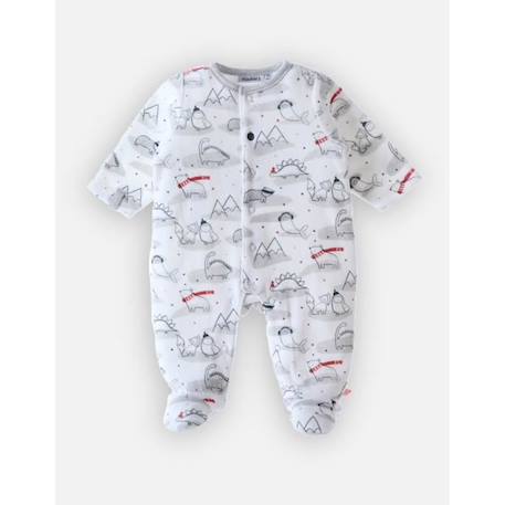 Pyjama 1 pièce Noël en velours BLANC 3 - vertbaudet enfant 