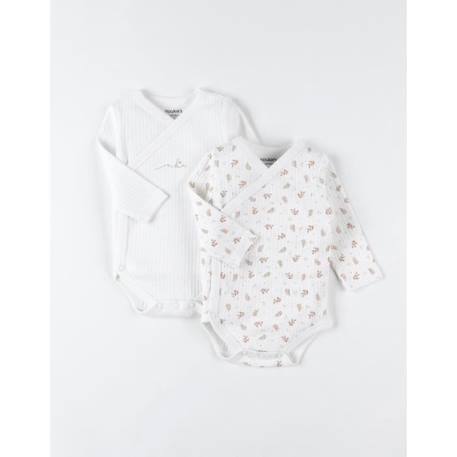 Set de 2 bodies en coton bio MARRON+ROSE 3 - vertbaudet enfant 