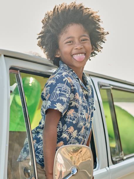 Chemise motifs surf garçon bleu imprimé 2 - vertbaudet enfant 