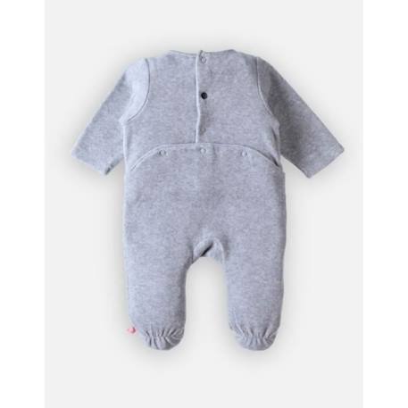 Pyjama 1 pièce Noël en velours imprimé renard/hiboux GRIS 2 - vertbaudet enfant 