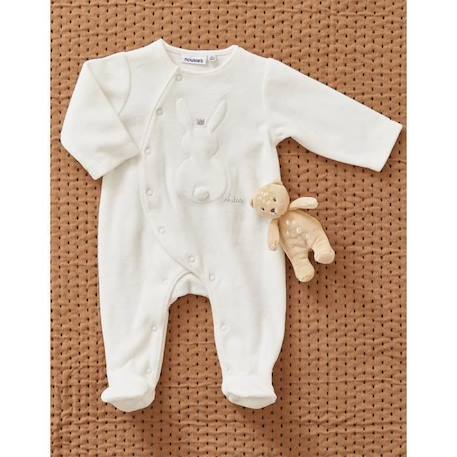 Pyjama 1 pièce lapin en velours BEIGE 1 - vertbaudet enfant 