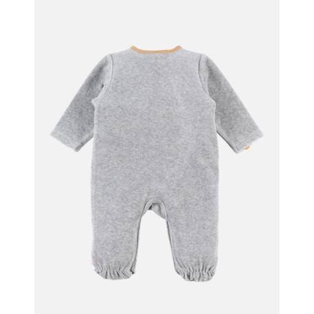 Pyjama 1-pièce en velours - NOUKIE'S - Broderie Babou - Gris - Bébé - Mixte GRIS 3 - vertbaudet enfant 