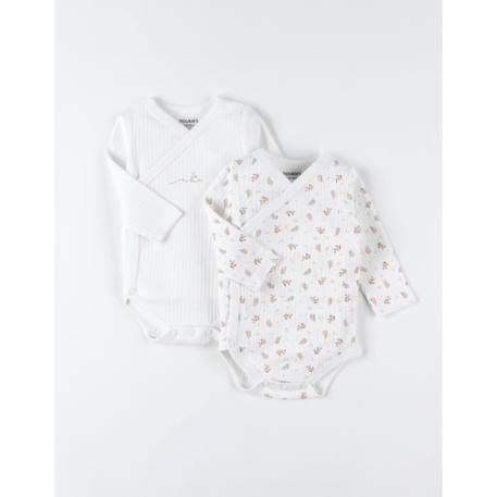 Set de 2 bodies en coton bio MARRON+ROSE 1 - vertbaudet enfant 