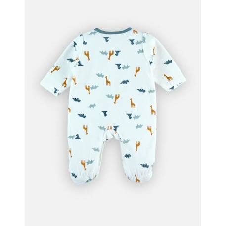 Pyjama dors-bien en velours imprimé dinosaure BLANC 3 - vertbaudet enfant 