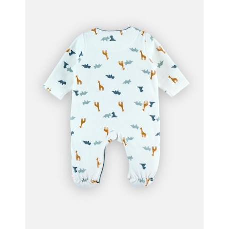 Pyjama dors-bien en velours imprimé dinosaure BLANC 3 - vertbaudet enfant 