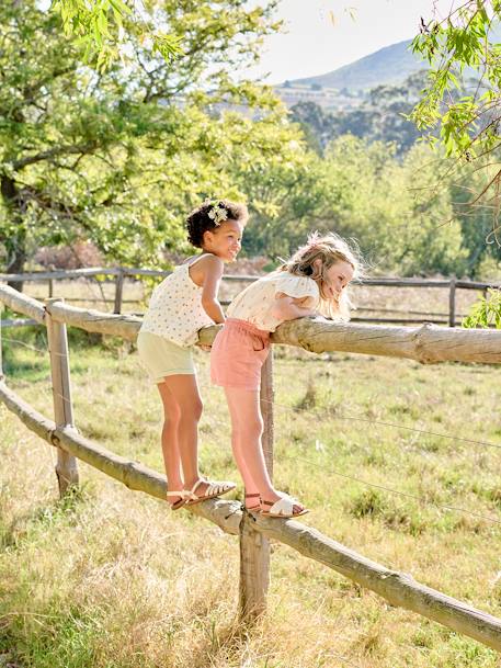 Short couleur fille facile à enfiler blush+jaune pastel+marine 6 - vertbaudet enfant 