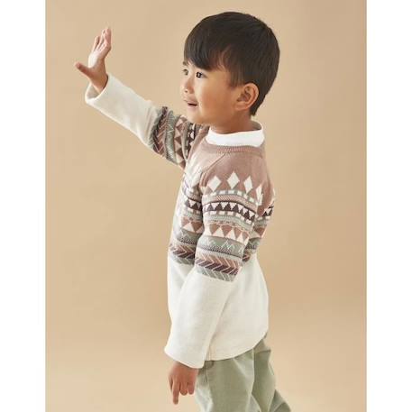 Pull tricot Noël MARRON 2 - vertbaudet enfant 