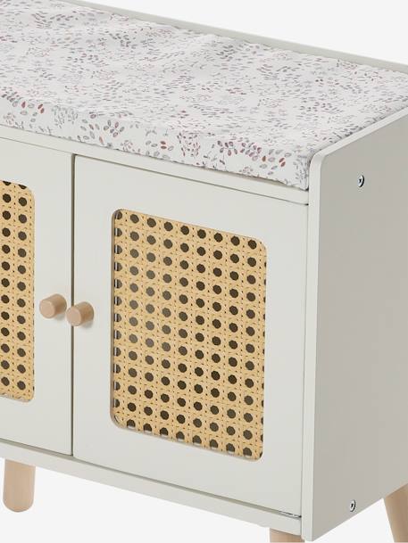 Table à langer cannage et bois FSC® POÉSIE blanc+ROSE CLAIR UNI 4 - vertbaudet enfant 