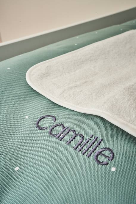 Housse de matelas à langer personnalisable BICHE vert imprimé 4 - vertbaudet enfant 