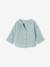 Chemise col mao bébé en gaze de coton personnalisable bleu grisé+caramel+vert foncé 1 - vertbaudet enfant 