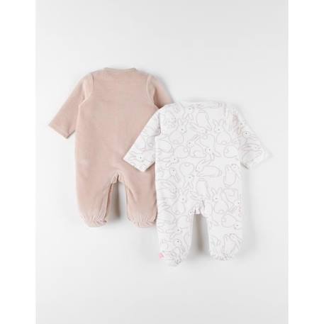 Set de 2 pyjamas dors-bien en velours BEIGE 2 - vertbaudet enfant 