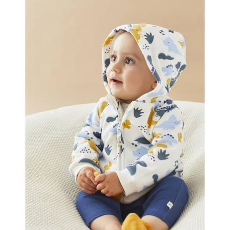 Bébé-Pull, gilet, sweat-Sweat à capuche imprimé dinosaures