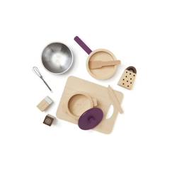 -Ensemble Ustensiles De Cuisine En Bois Kid's Hub - Kids Concept - Ensemble de cuisine BRISTO - 8 pièces