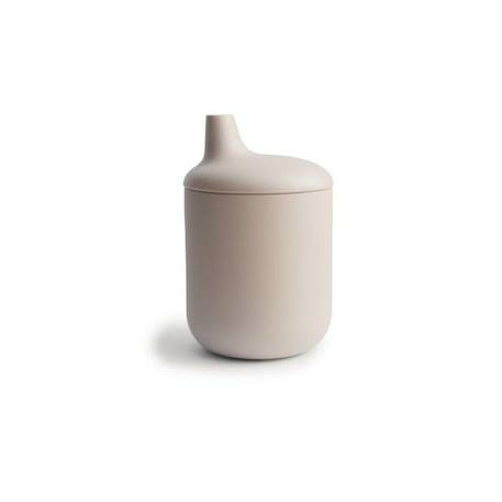 Tasse à bec - Gris Sable - Verre d'apprentissage bébé - Mushie BEIGE 1 - vertbaudet enfant 