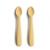 Lot de 2 cuillères bébé silicone Jaune - Apprentissage repas - Mushie JAUNE 1 - vertbaudet enfant 