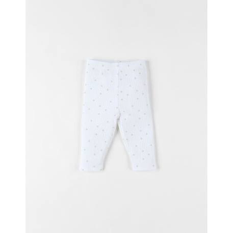 Legging en jersey côtelé imprimé fleuri BLANC 1 - vertbaudet enfant 