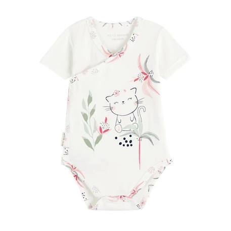 Lot de 2 bodies bébé manches courtes ouverture croisée Bahia ROSE 3 - vertbaudet enfant 