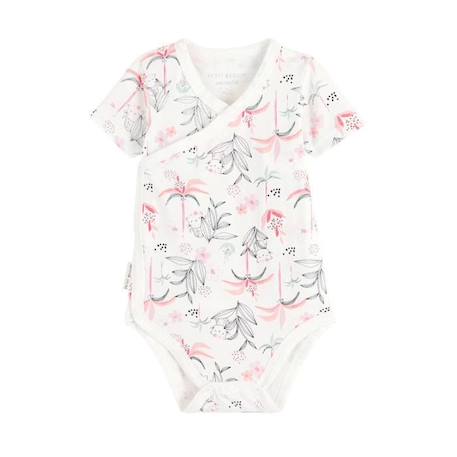 Lot de 2 bodies bébé manches courtes ouverture croisée Bahia ROSE 2 - vertbaudet enfant 