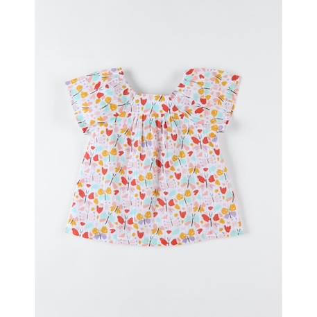 Blouse à manches courtes à imprimé papillons ROSE 4 - vertbaudet enfant 