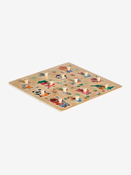 Puzzle boutons Les animaux joyeux en bois FSC® bois 2 - vertbaudet enfant 