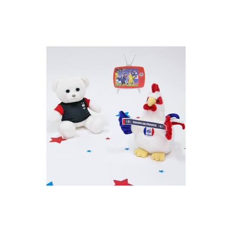 Gipsy Toys - Coq en Peluche  FFF - 25 cm - Bleu Blanc Rouge BLANC 4 - vertbaudet enfant 