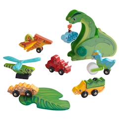 Jouet-Jeux d'imagination-KidKraft - Adventure Tracks™ : Dino World Kit Les amis préhistoriques