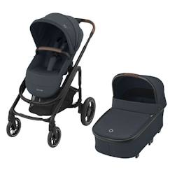 Puériculture-Poussette-MAXI-COSI poussette Duo combinée Plaza Plus, de la naissance à 4 ans (22kg), Nacelle incluse, Confortable, Essential Graphite