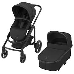 Puériculture-Poussette-MAXI-COSI poussette Duo combinée Plaza Plus, de la naissance à 4 ans (22kg), Nacelle incluse, Confortable, Essential Black