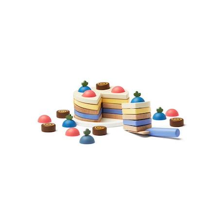 Gâteau à étages en bois Kid's Hub BLEU 1 - vertbaudet enfant 