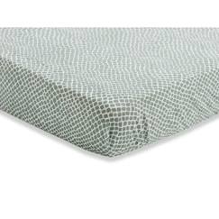 Drap-housse Jersey lit bébé 60x120cm Snake Vert Cendré - Jollein  - vertbaudet enfant