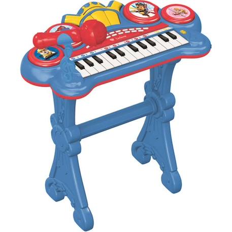 Clavier électronique Pat’Patrouille avec siège et microphone, 24 touches lumineuses pour apprendre la musique et câble Aux-In BLEU 1 - vertbaudet enfant 