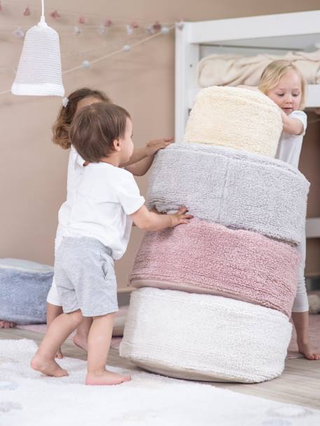 Pouf chill - LORENA CANALS bleu grisé+gris perle+vieux rose 10 - vertbaudet enfant 