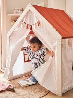 Jouet-Jeux d'imitation-Tentes et tipis-Tente maison en tissu et bois FSC®