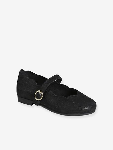 Ballerines cuir fille noir 1 - vertbaudet enfant 