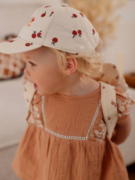 Casquette pommes bébé fille écru 2 - vertbaudet enfant 