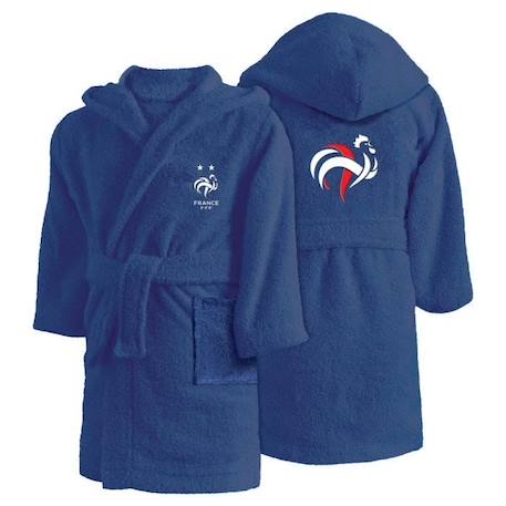 Peignoir enfant FFF Equipe de France 2 étoiles Champions 100% coton taille 6/8 ans BLEU 4 - vertbaudet enfant 