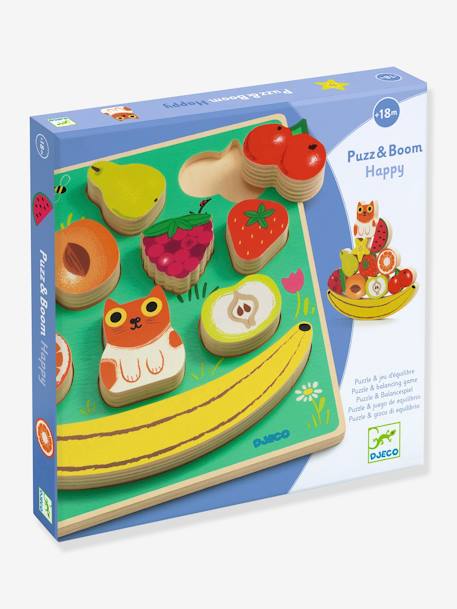 Puzzle d'encastrement et jeu d'équilibre 'Puzz & Boom Happy' - DJECO multicolore 1 - vertbaudet enfant 